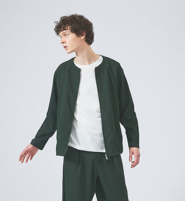 ABAHOUSE「【セットアップ対応】ノーカラー ジップ 　ブルゾン」|ブルゾン・スタジャン|