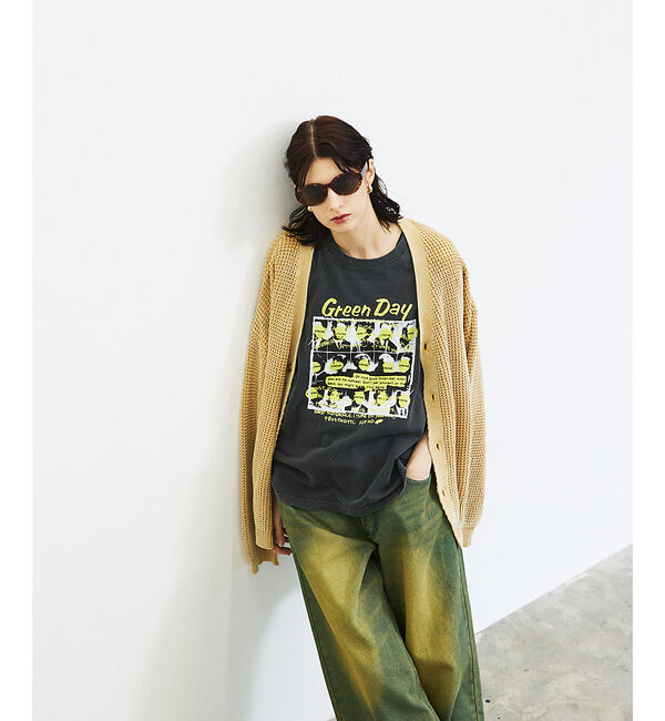 ABAHOUSE「【Revo.レボ】パウダーブリーチ加工ワッフルコットンニットカーディガン/ユニセ」|カーディガン|