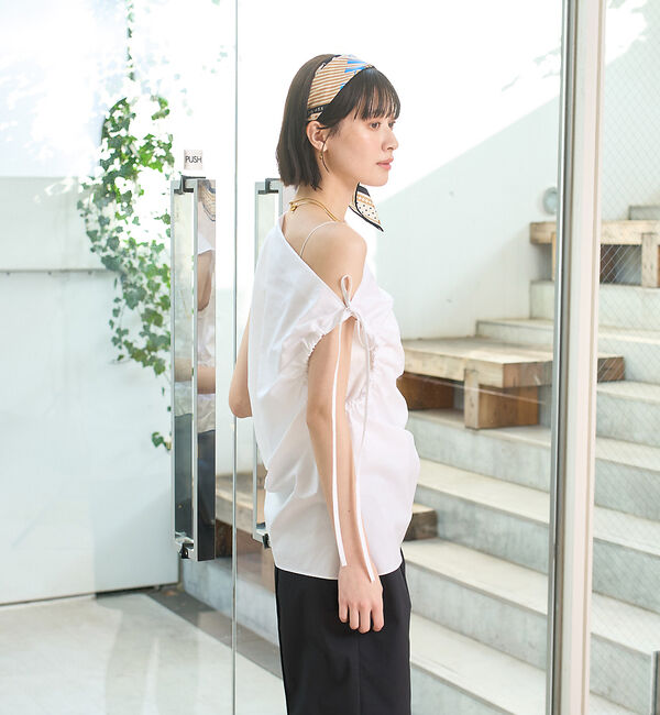 Rouge vif「ギャザーアシンメトリーブラウス」|シャツ・ブラウス|