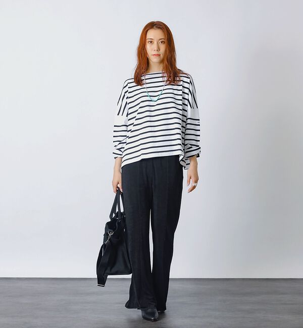 Rouge vif「【MONT KEMMEL/モン ケメル】ワイドバスクシャツ / ボーダーロングス」|Tシャツ・カットソー|