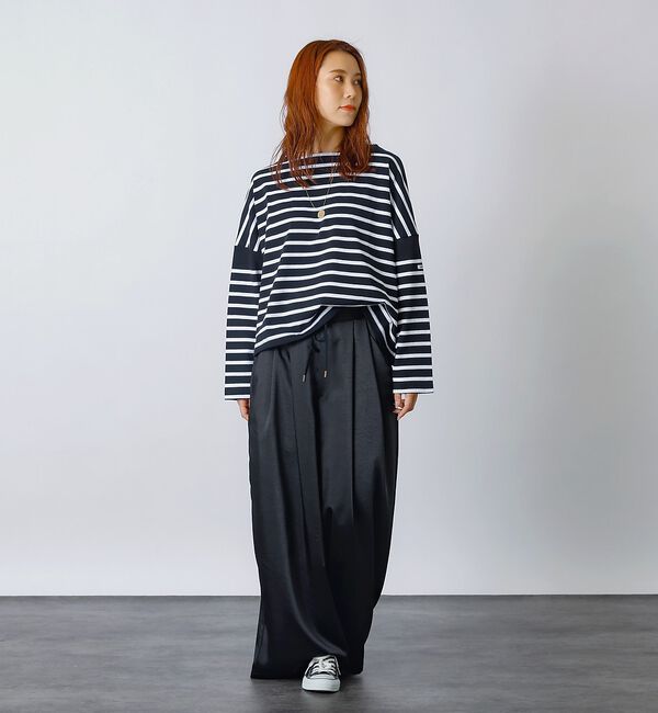 Rouge vif「【MONT KEMMEL/モン ケメル】ワイドバスクシャツ / ボーダーロングス」|Tシャツ・カットソー|