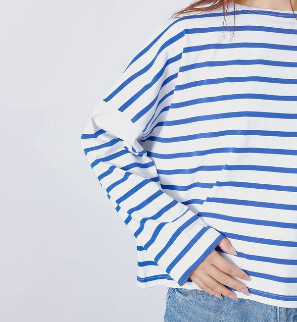 Rouge vif「【MONT KEMMEL/モン ケメル】ワイドバスクシャツ / ボーダーロングス」|Tシャツ・カットソー|