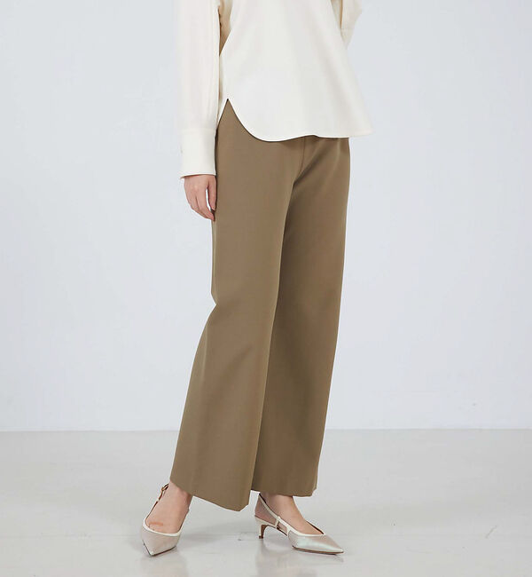qualite「2WAYバックピーチセミフレアパンツ」|その他|カーキ