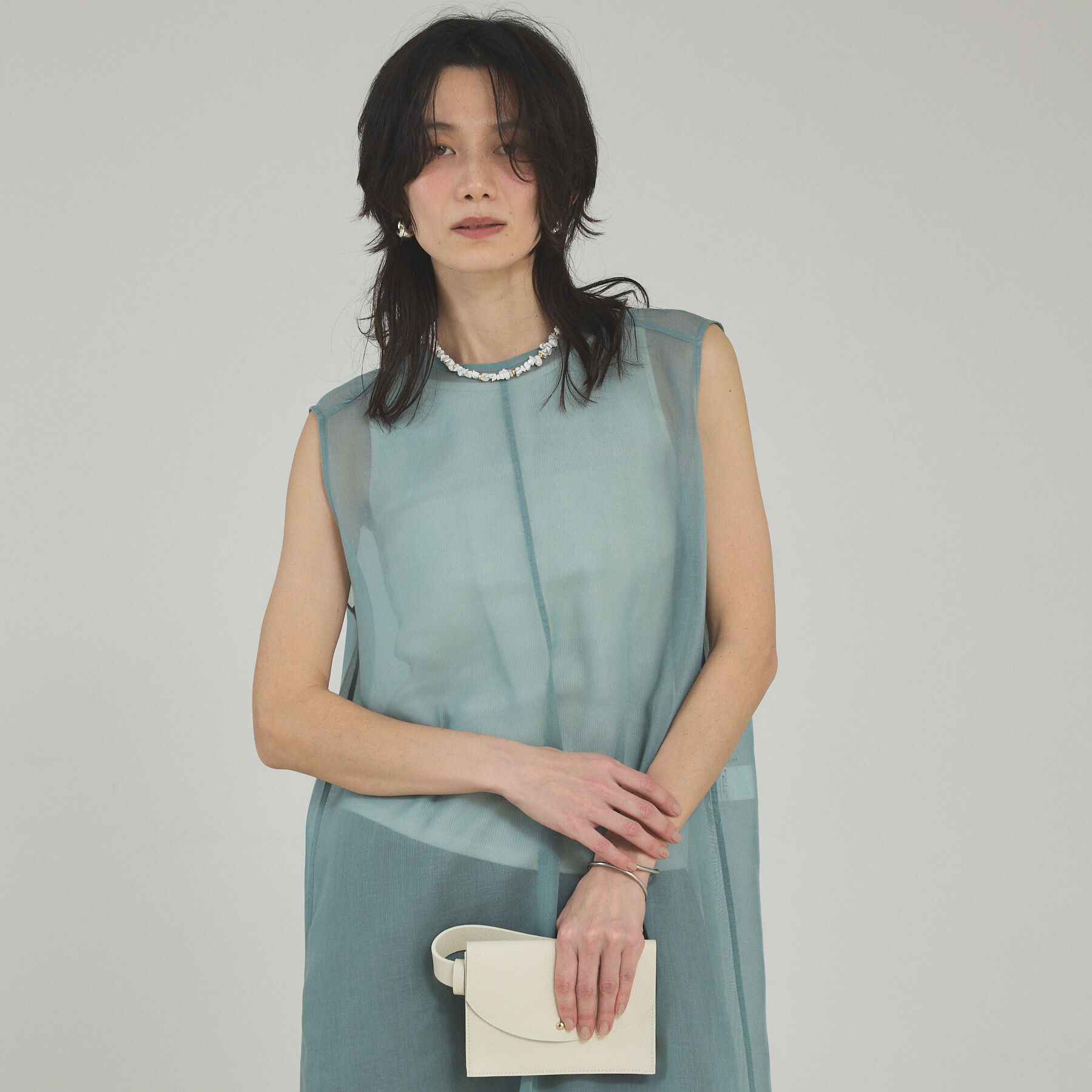 qualite「ソフトオーガンジーロングブラウス」|シャツ・ブラウス|