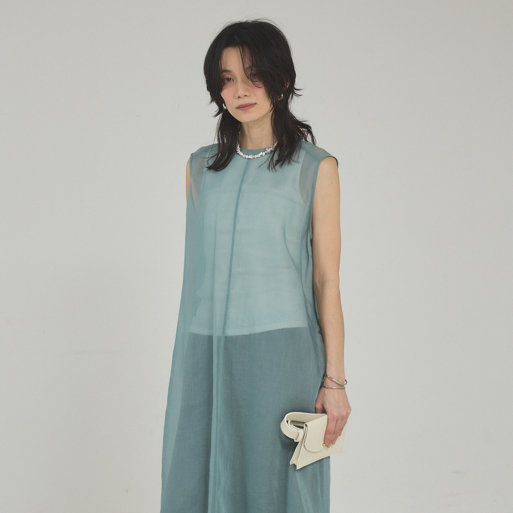 qualite「ソフトオーガンジーロングブラウス」|シャツ・ブラウス|