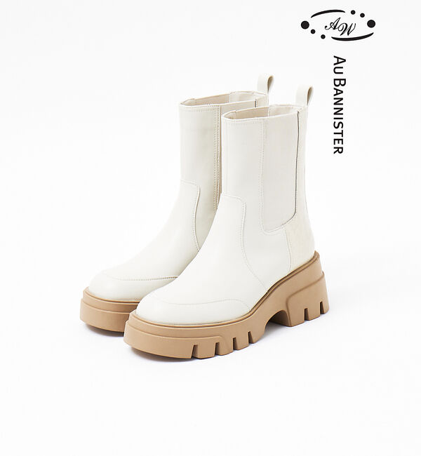 AU BANNISTER「【晴雨兼用】サイドゴアボリュームソールレインブーツ」|レインシューズ|アイボリー