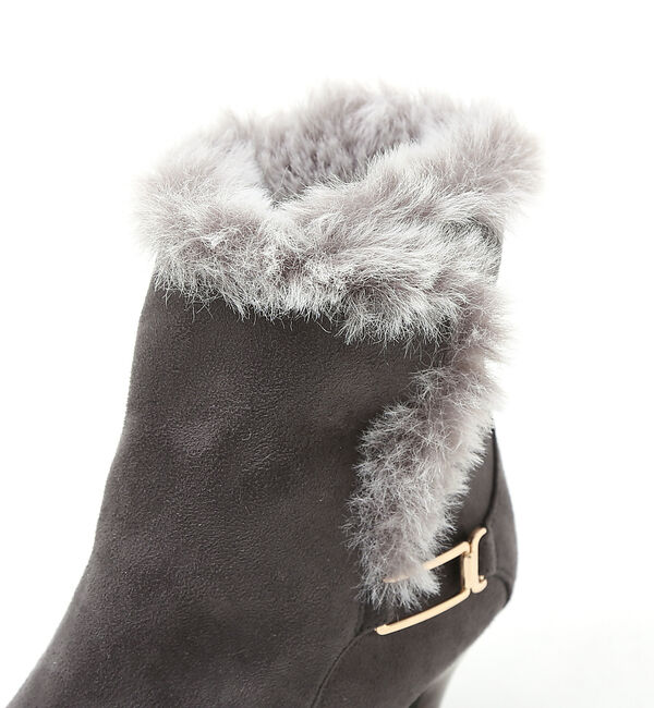 AU BANNISTER「【スノーソール/2WAY】折り返しボアヒールブーツ」|ショートブーツ|