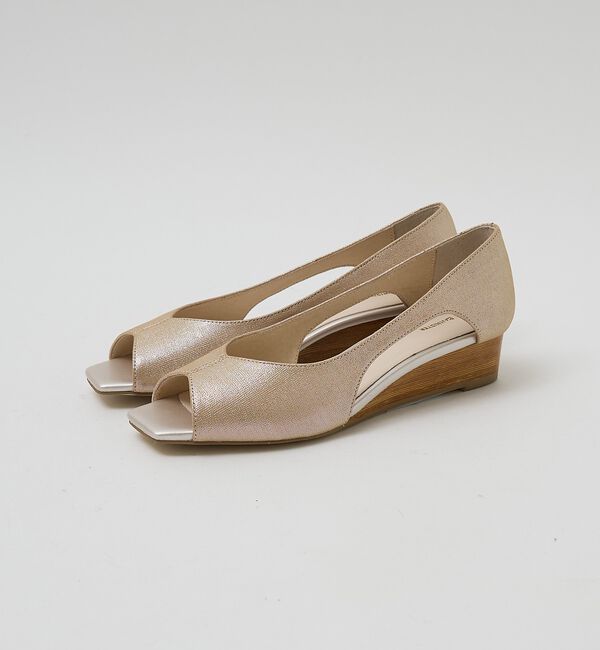 AU BANNISTER「【オープントゥ】バタフライカットウェッジソールパンプス【予約】」|パンプス|