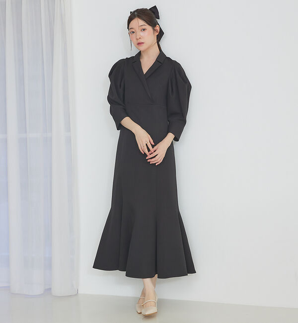 SELFIST「テーラードカラーマーメイドワンピース」|ワンピース|ブラック