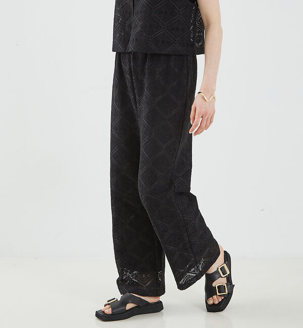 abahouse mavie「レースイージーストレートパンツ」|その他|