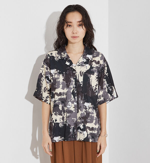 NOMINE「【セットアップ着用可】スプラッシュプリント 開襟 シャツ」|シャツ・ブラウス|