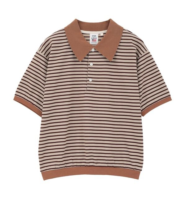 TIARA「【STAR&STRIPE/スターアンドストライプ】ボーダーポロニット（SSMD-199M）」|ニット・セーター|ブラウン