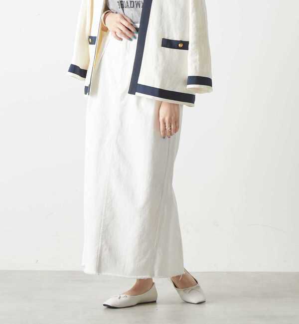 Liesse「デニムタイトスカート」|スカート|ホワイト