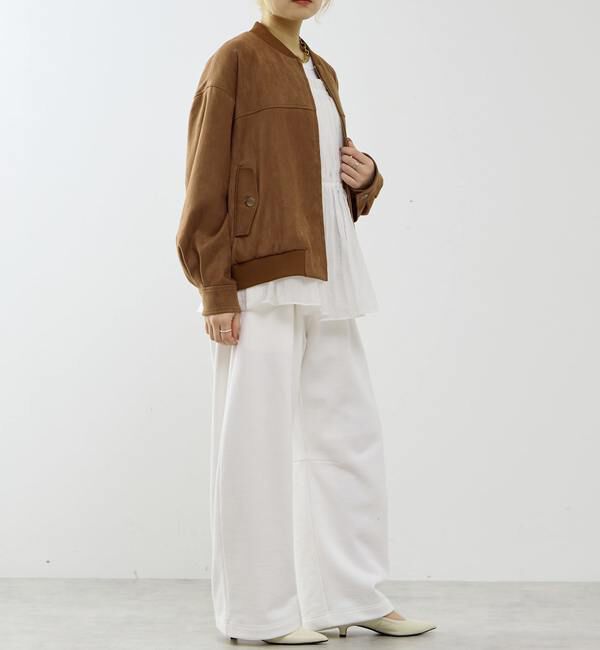 SOFFITTO「ストレッチフェイクスウェードブルゾン」|ブルゾン・スタジャン|