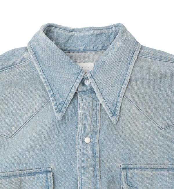 SOFFITTO「【KURO/クロ】ダメージ加工ウエスタンデニムシャツ」|シャツ・ブラウス|