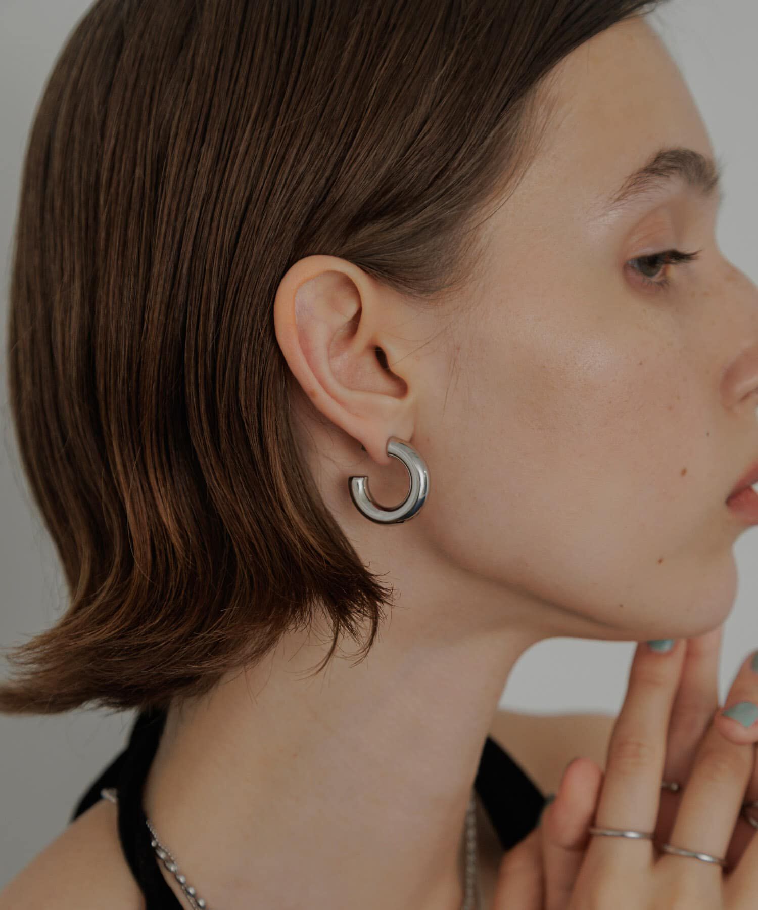 SMELLY「ステンレスワイドフープピアス」|ピアス|シルバー