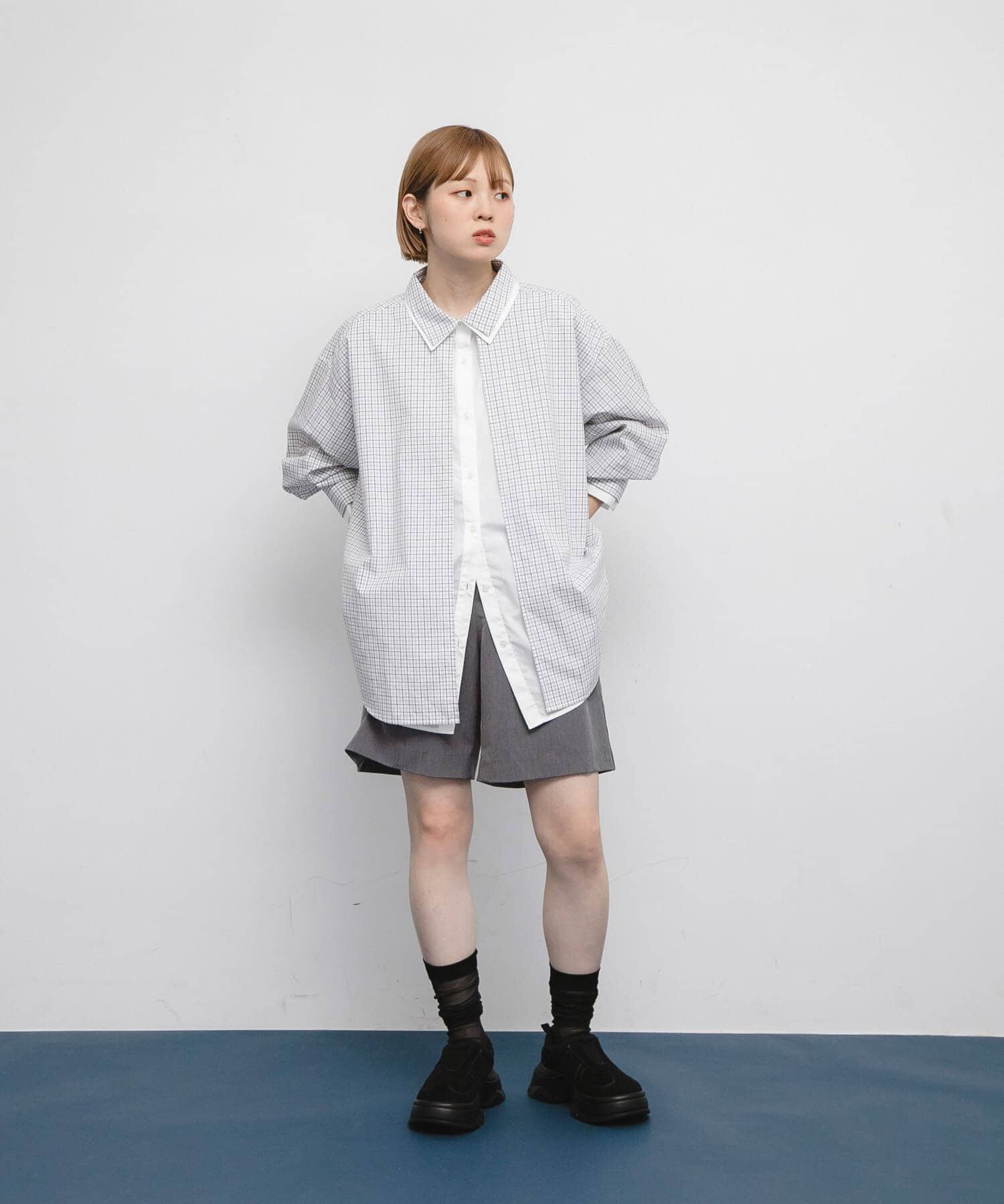  「チェックレイヤードBIGシャツ」|シャツ・ブラウス|