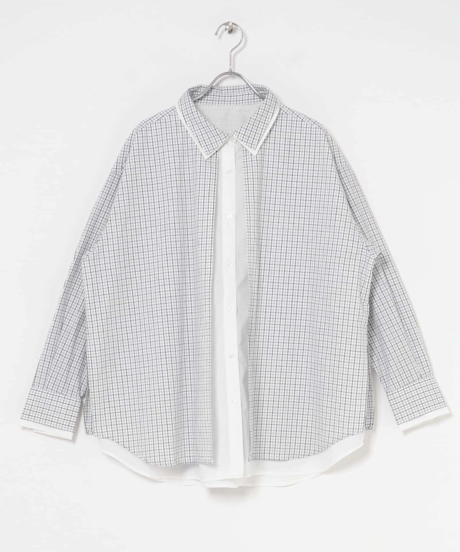  「チェックレイヤードBIGシャツ」|シャツ・ブラウス|