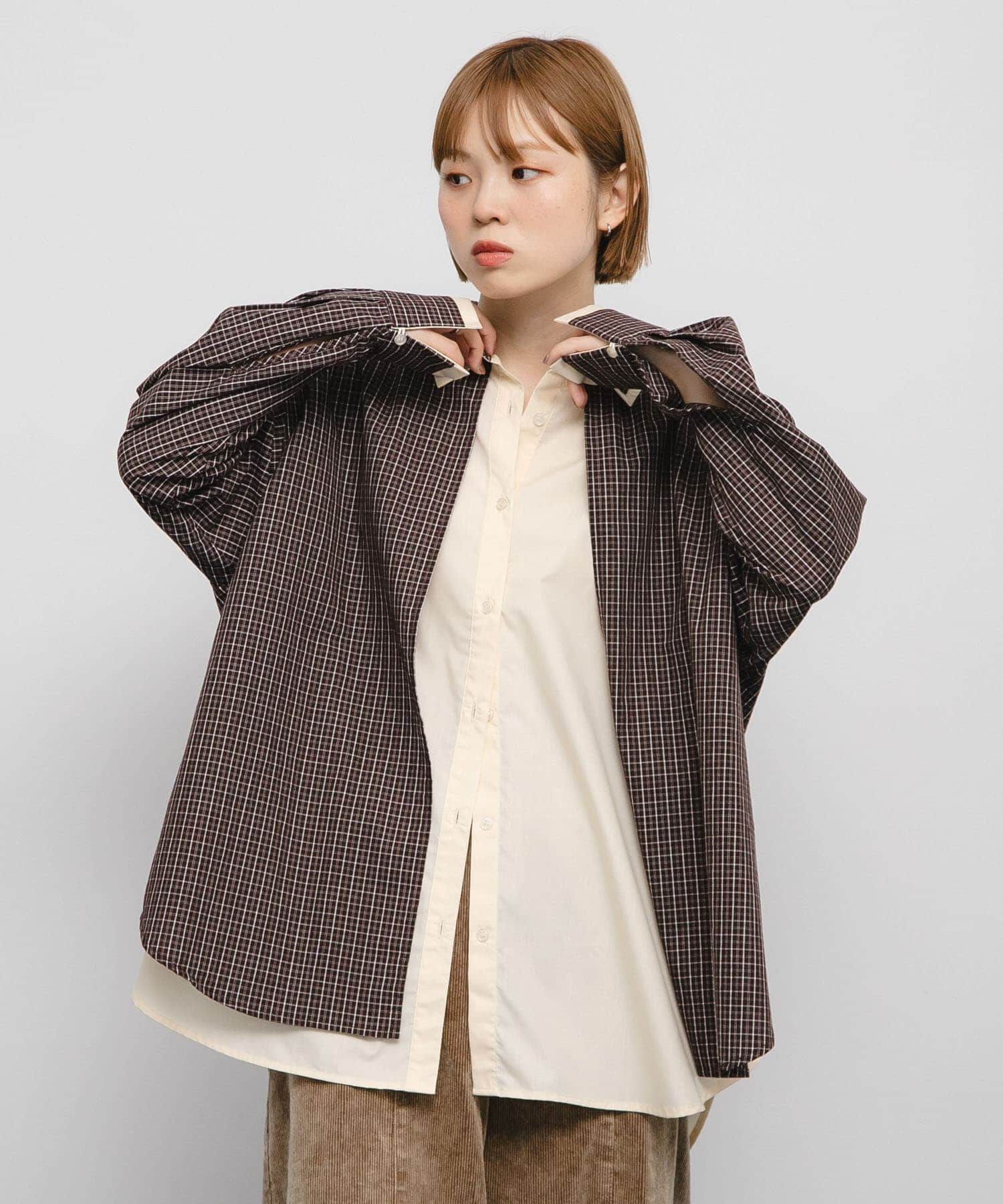  「チェックレイヤードBIGシャツ」|シャツ・ブラウス|
