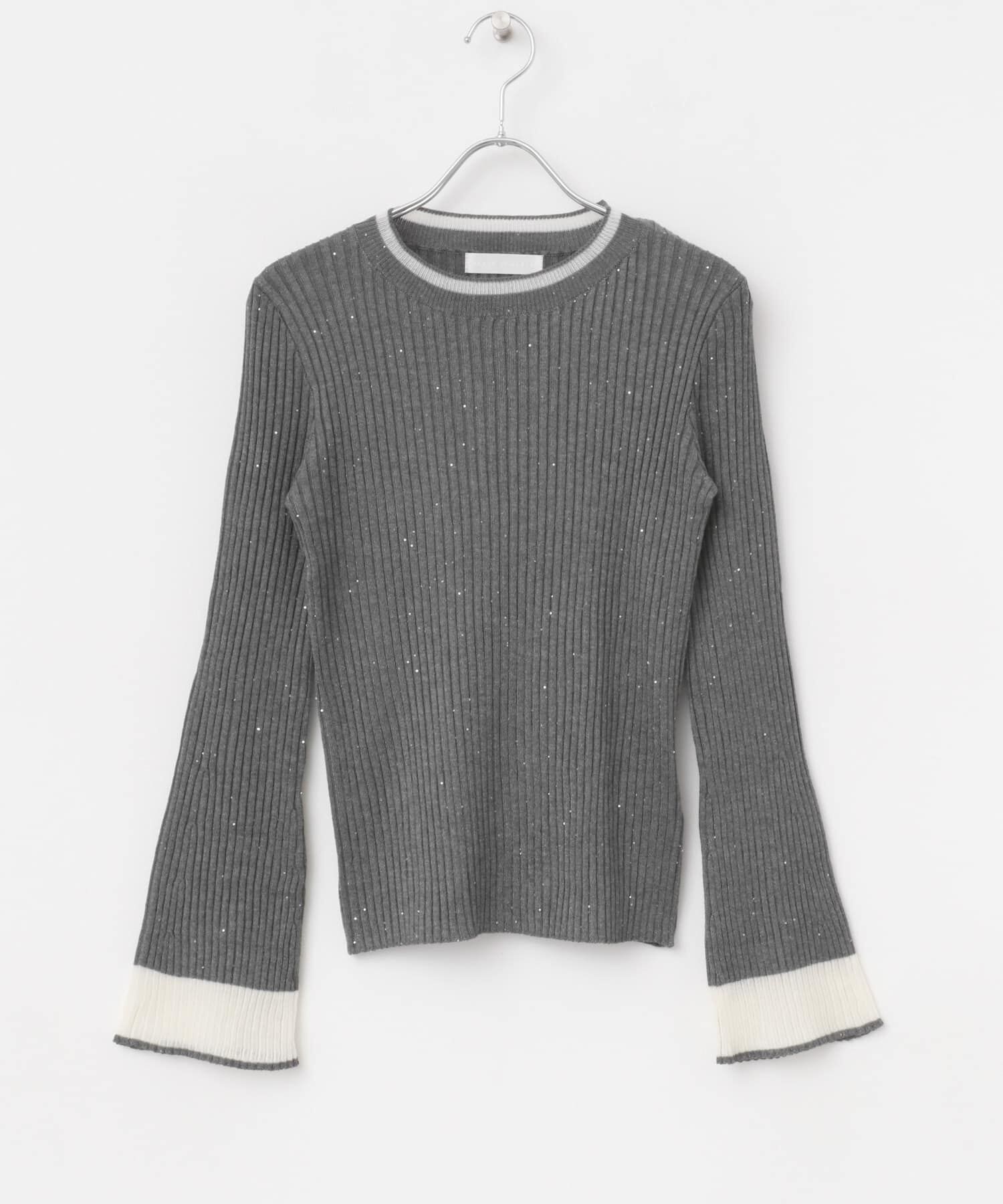 SENSE OF PLACE by URBAN RESEARCH「『洗濯可』スパンコールバイカラーコンパクトセーター」|ニット・セーター|