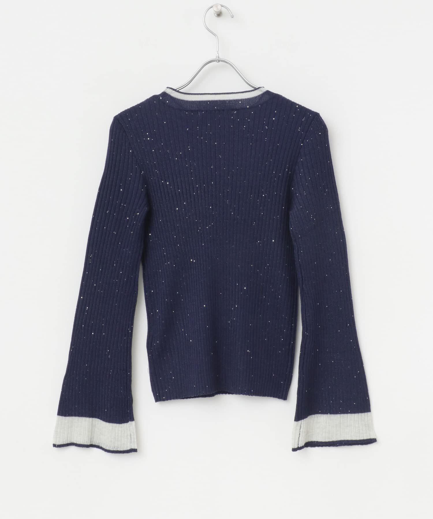 SENSE OF PLACE by URBAN RESEARCH「『洗濯可』スパンコールバイカラーコンパクトセーター」|ニット・セーター|