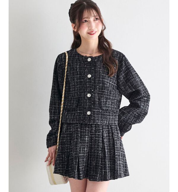  「ツイードフリンジジャケット」|その他|ブラック