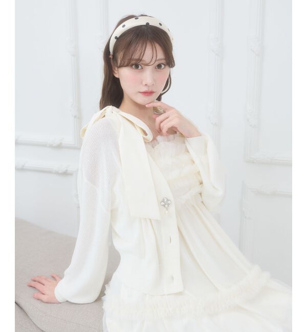  「ビジューボタンUVカットカーデ」|カーディガン|