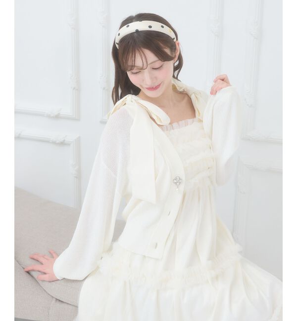  「ビジューボタンUVカットカーデ」|カーディガン|