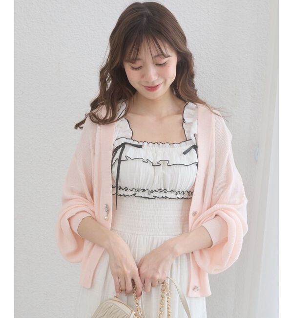  「ビジューボタンUVカットカーデ」|カーディガン|