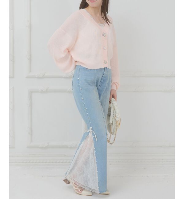  「ビジューボタンUVカットカーデ」|カーディガン|