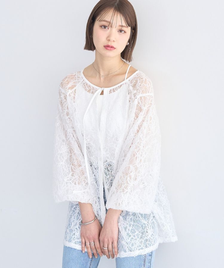 earth music&ecology「レースフラワーブラウス」|シャツ・ブラウス|Off White