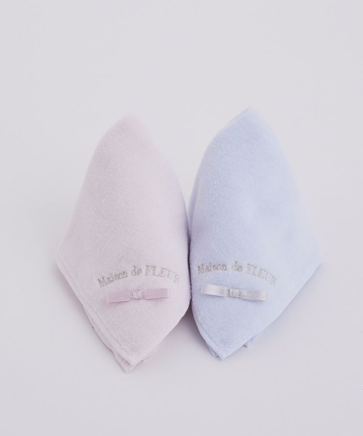 Maison de FLEUR「ラメリボンタオルハンカチ」|ハンカチ|