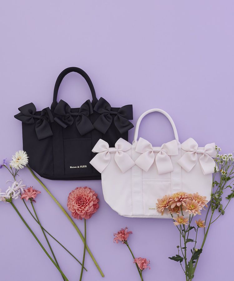 Maison de FLEUR「【2Way】ボリュームリボン2Wayトートバッグ」|トートバッグ|