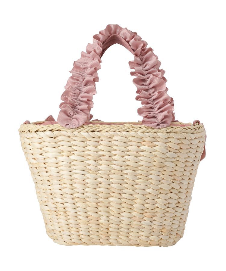 Maison de FLEUR「【2Way】フリルハンドルメイズリボン2Wayカゴバッグ」|ハンドバッグ|