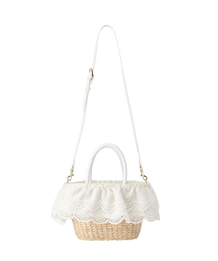 Maison de FLEUR「【2Way】レースフリルメイズ2Wayカゴバッグ」|ハンドバッグ|
