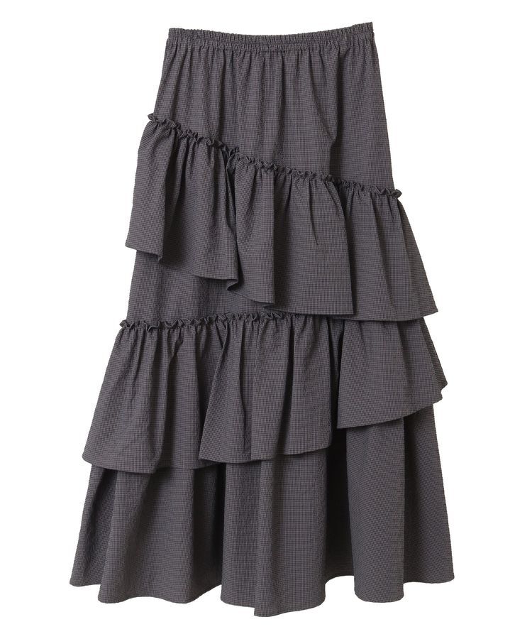 Green Parks「・ELENCARE DUE ギンガムティアードスカート」|スカート|
