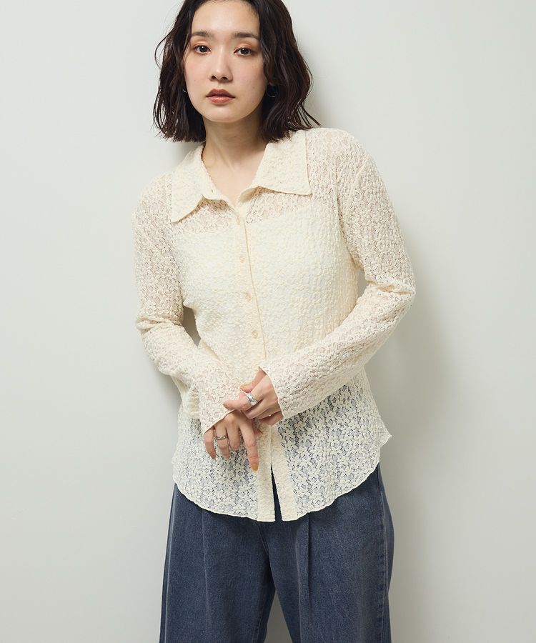 Green Parks「カットレースシャツプルオーバー」|Tシャツ・カットソー|