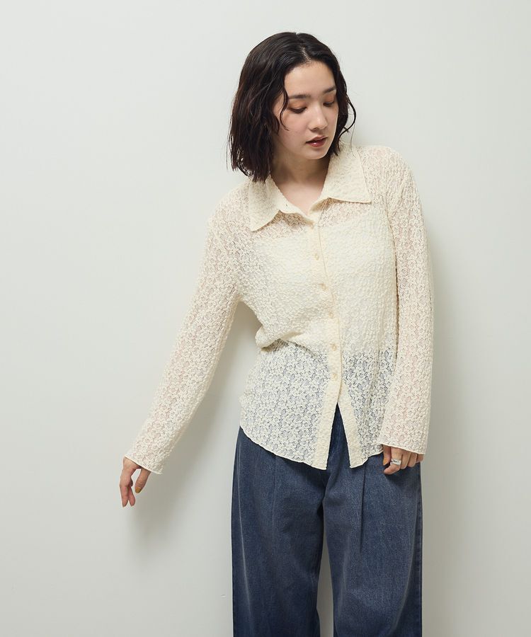 Green Parks「カットレースシャツプルオーバー」|Tシャツ・カットソー|