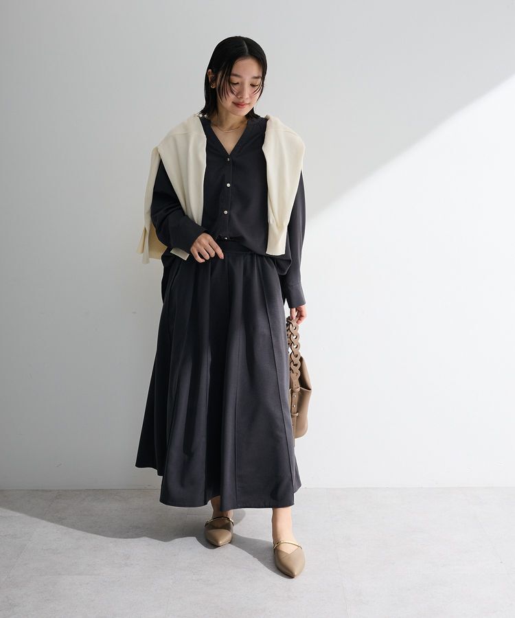 Green Parks「SET2点スキッパーブラウス+プリーツスカート」|ワンピース|