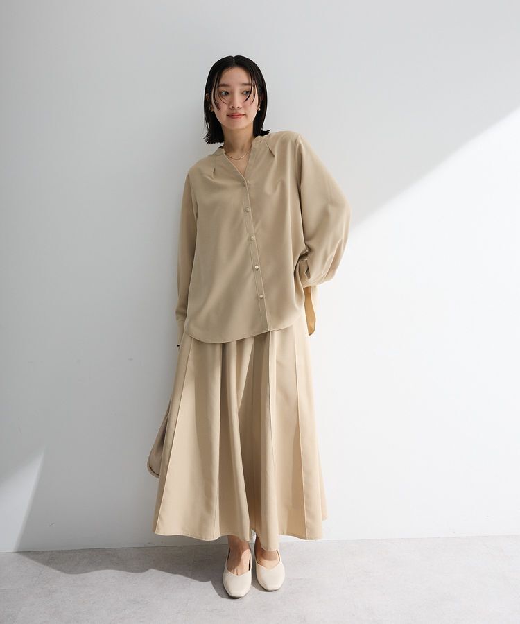 Green Parks「SET2点スキッパーブラウス+プリーツスカート」|ワンピース|Beige