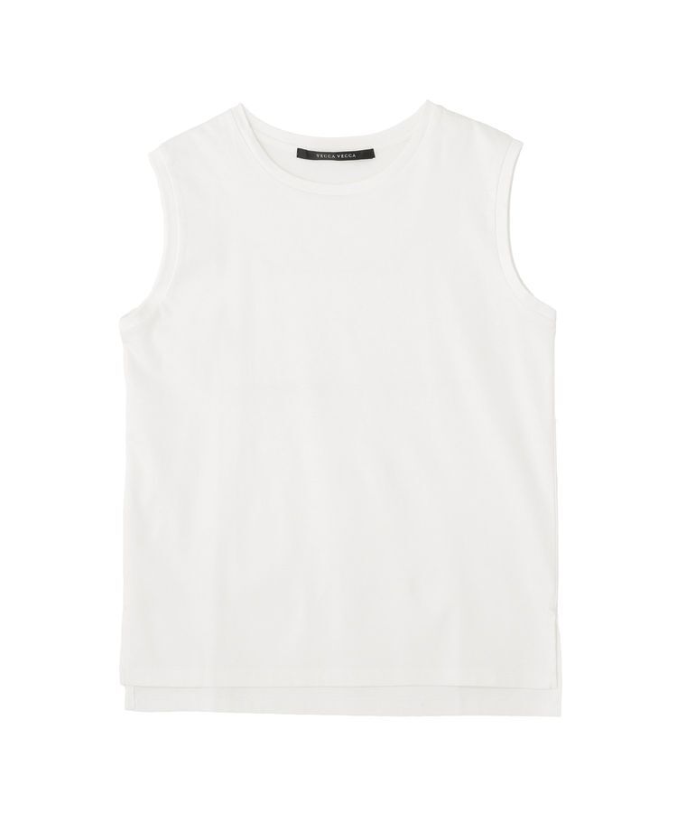 YECCA VECCA「コットンスムースノースリーブトップス」|Tシャツ・カットソー|