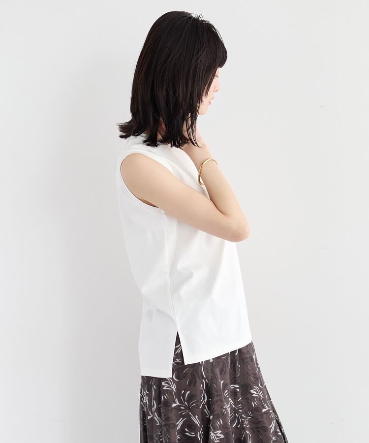 YECCA VECCA「コットンスムースノースリーブトップス」|Tシャツ・カットソー|