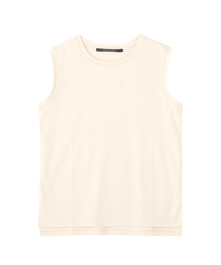 YECCA VECCA「コットンスムースノースリーブトップス」|Tシャツ・カットソー|Beige