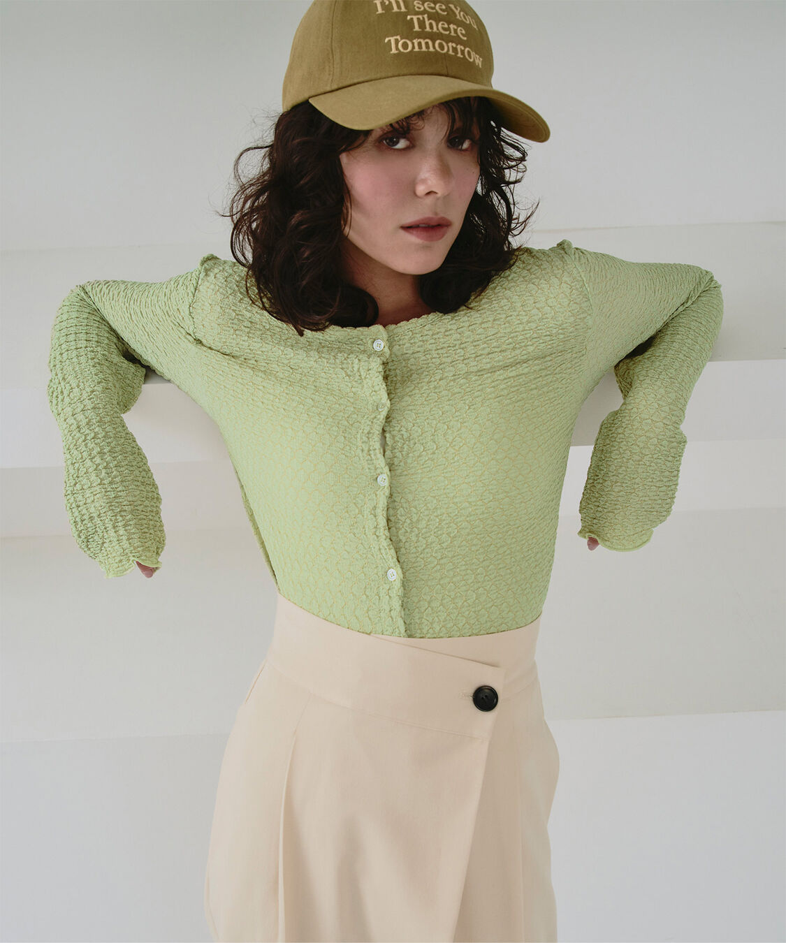 titivate「前後2wayポコポコジャガードトップス」|Tシャツ・カットソー|グリーン