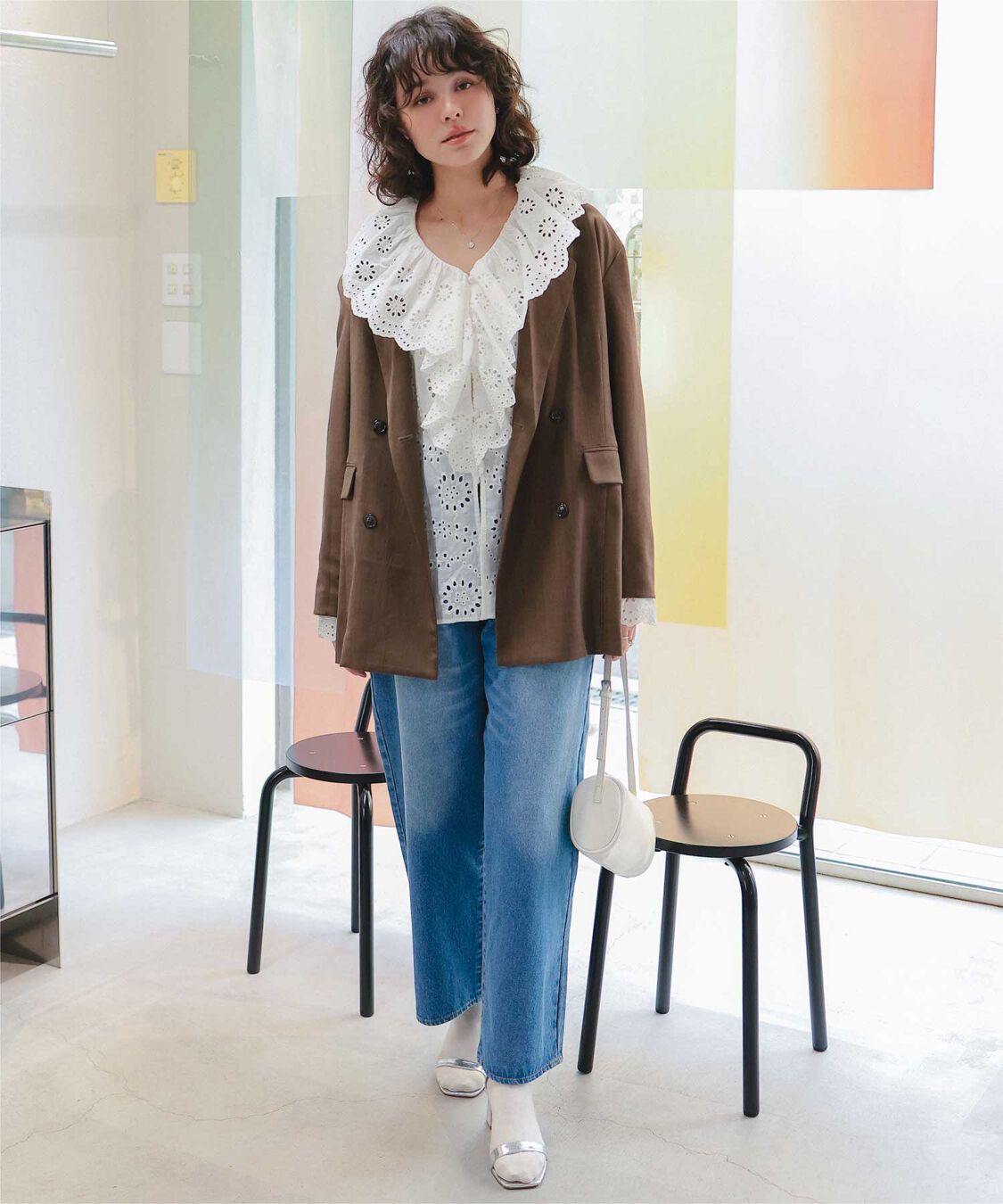 titivate「フリルカラーレースブラウス」|シャツ・ブラウス|