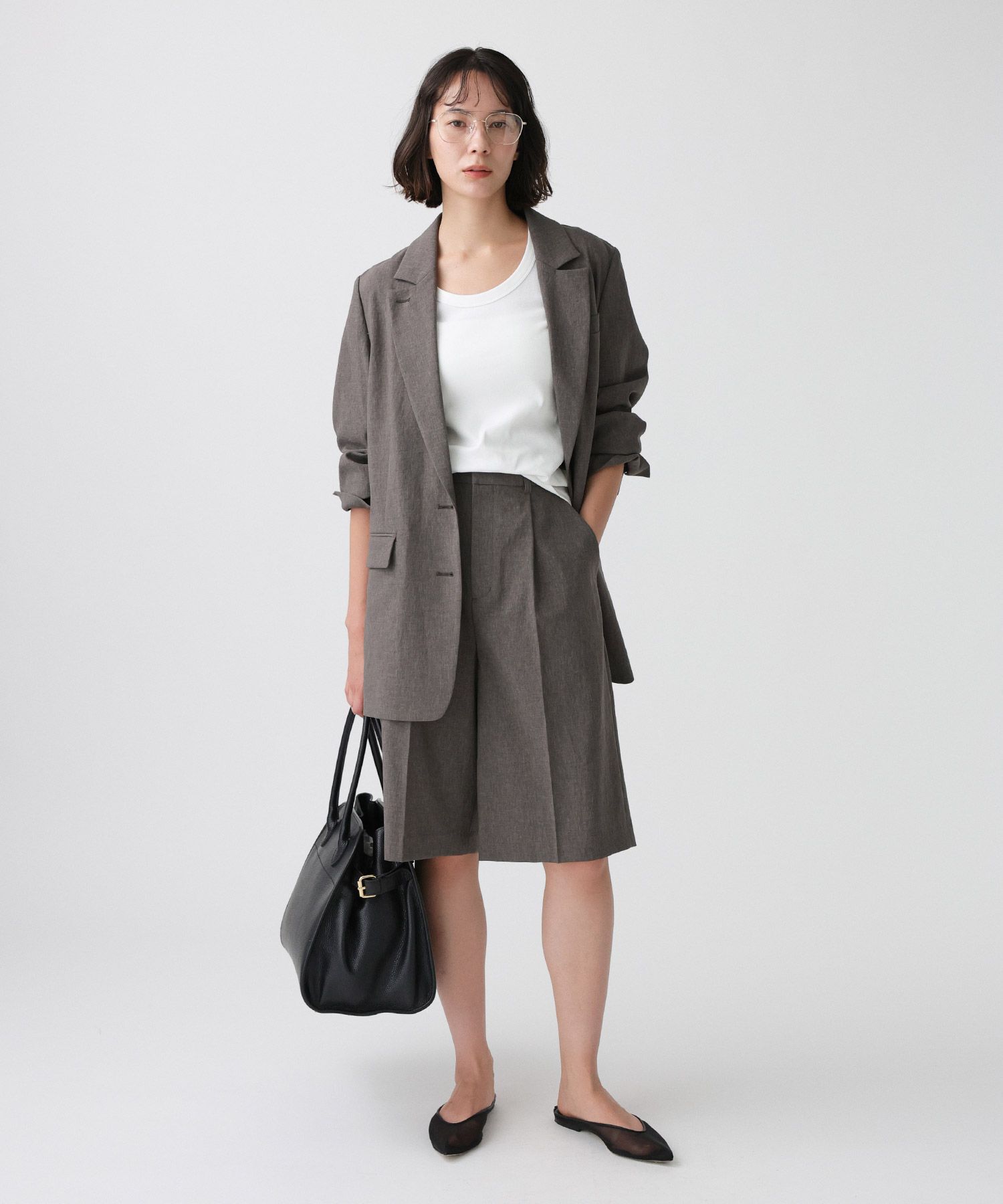 BABYLONE「リネンライクシャンタンクロスジャケット」|テーラードジャケット|