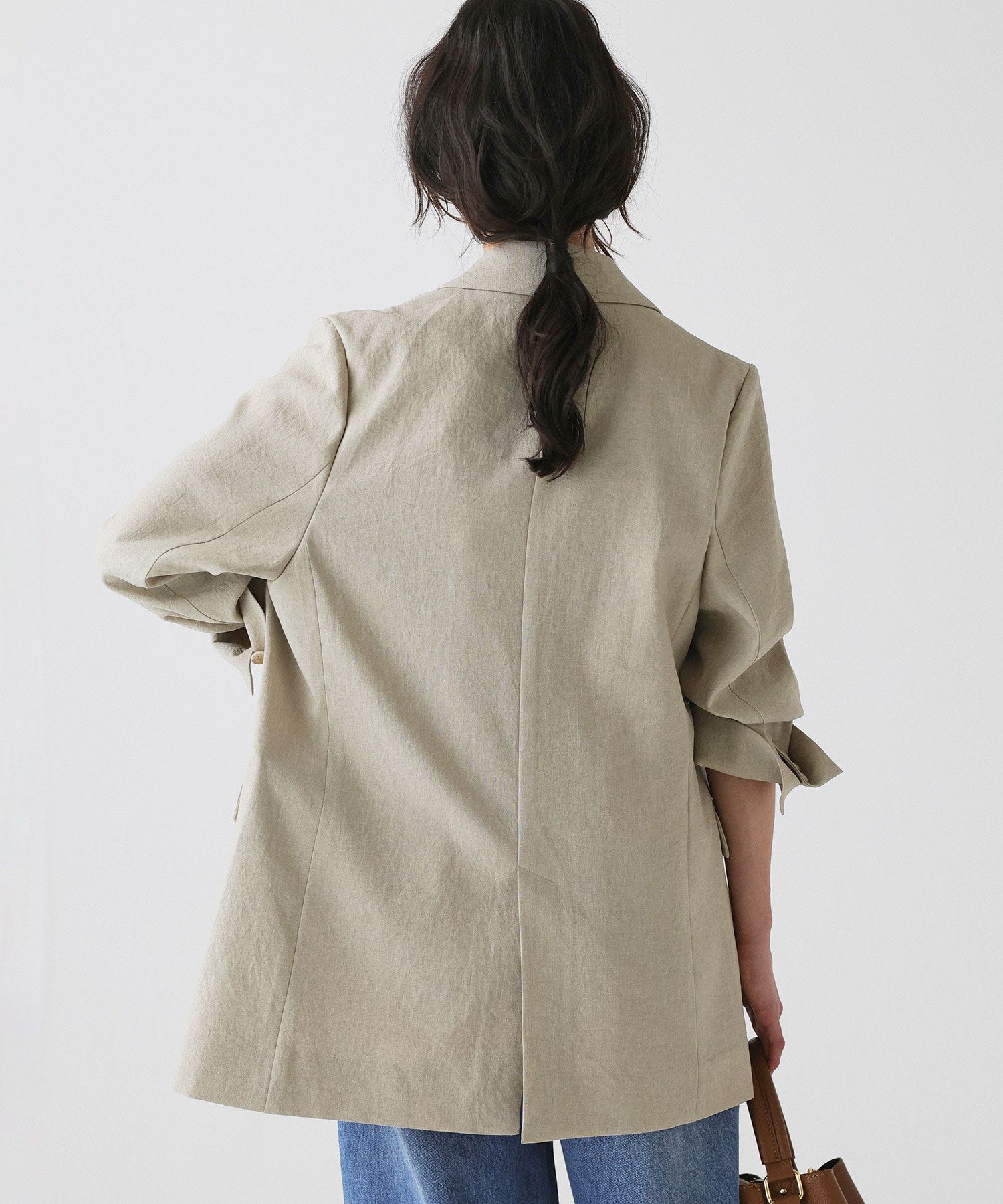 BABYLONE「リネンライクシャンタンクロスジャケット」|テーラードジャケット|