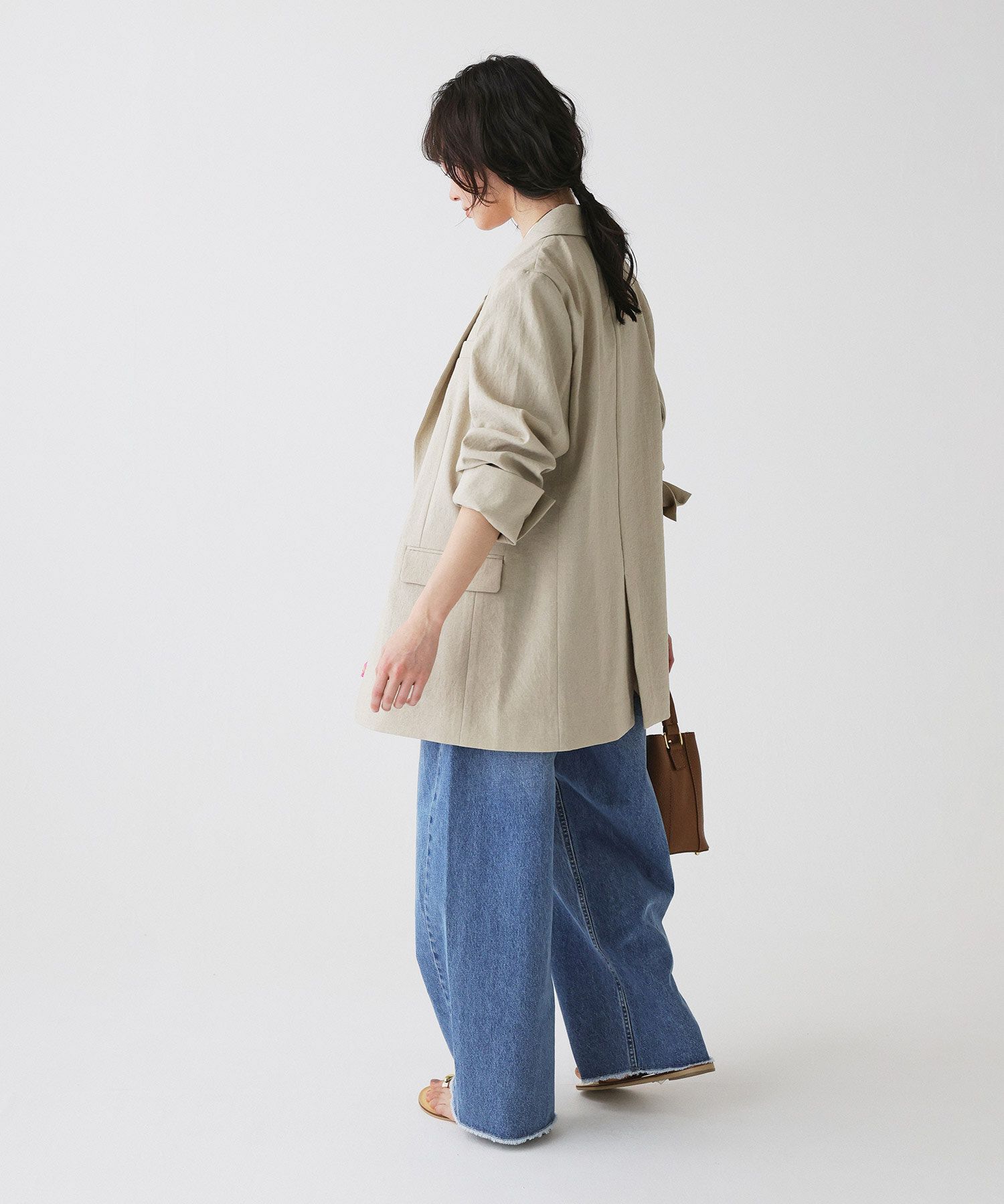BABYLONE「リネンライクシャンタンクロスジャケット」|テーラードジャケット|