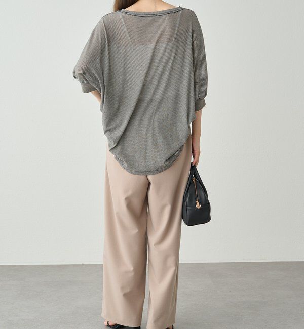  「ミジンボーダー袖口リブTシャツ」|Tシャツ・カットソー|