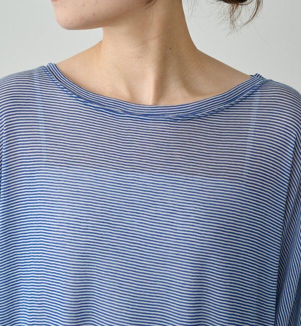  「ミジンボーダー袖口リブTシャツ」|Tシャツ・カットソー|